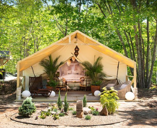 Blixen's Oasis Glamp Tent exterior, by Nicola's Home