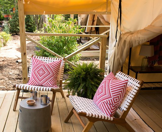 Coastal Comfort glamp tent chairs by Huffard House