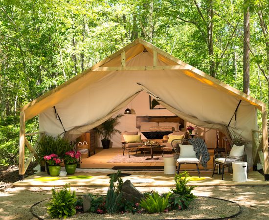 Modern Earth Glamp Tent exterior, by Jan Robinson