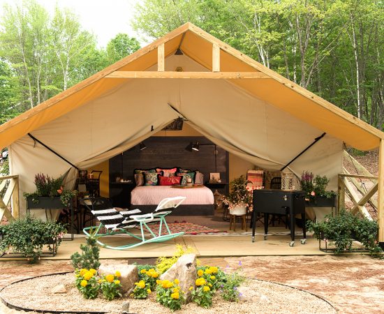 Wildflower Retreat Glamp Tent exterior by Spaces Maine