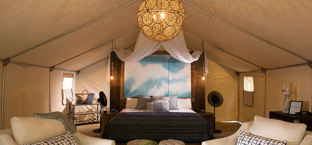 Beyond boundaries glamp tent interior